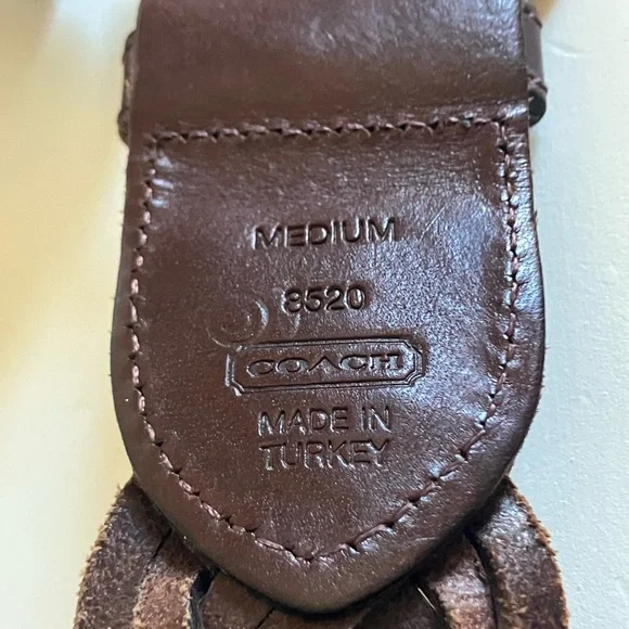 Coach Braided Leather Belt in Dark Brown Size Medium - Picture 4 of 6